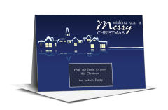 Nighttime Christmas Village Cards 7.875